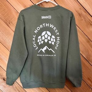 Block 15 Brewing Green Pullover Hops Sweatshirt Size Small